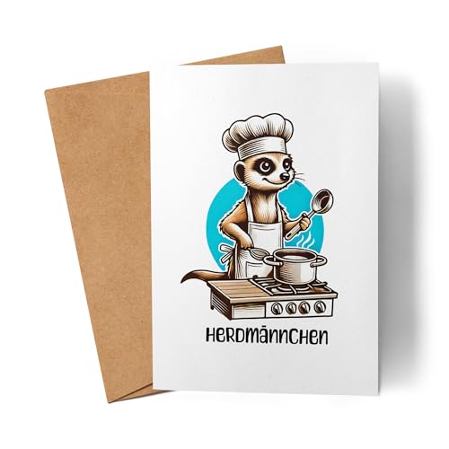 Lilavie-Design Herdmännchen Karte Koch Hobbykoch Chefkoch Küche Kochen Grillen von Lilavie-Design