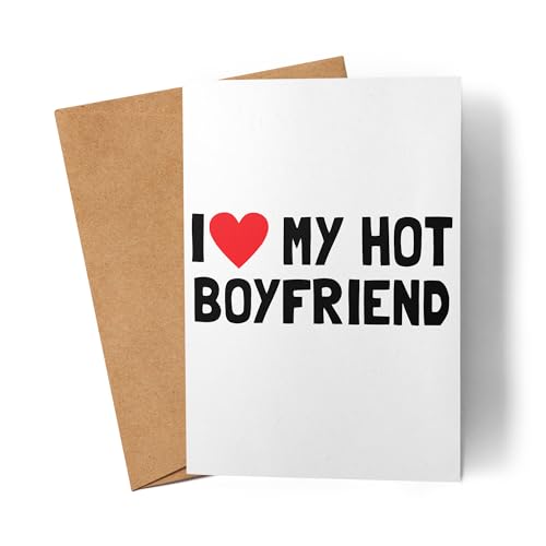 Lilavie-Design I love my hot Boyfriend Karte Liebe Freund Paar Pärchen Jahrestag Lustig Valentinstag von Lilavie-Design
