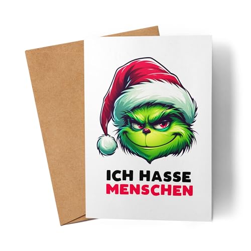 Lilavie-Design Ich hasse Menschen Karte Weihnachtshasser Humor Ironisch Spruch von Lilavie-Design
