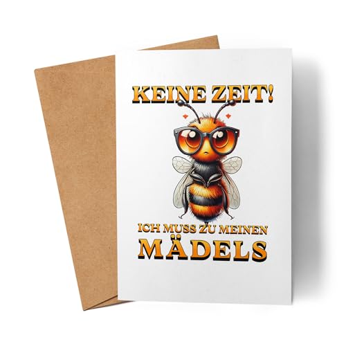 Lilavie-Design Keine Zeit! Ich muss zu meinen Mädels Karte Bienenzüchter Imker Honigbiene Bienenstock von Lilavie-Design
