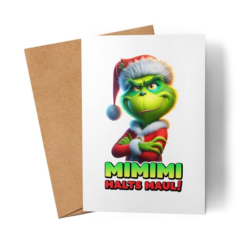 Lilavie-Design Mimimi Halts Maul Anti Weihnachten Karte Weihnachtshasser Humor Feiertage von Lilavie-Design