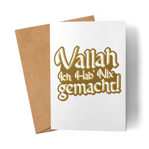 Lilavie-Design Vallah ich hab nix gemacht Karte Türkisch Arabisch Lustig Spruch Humor Statement von Lilavie-Design