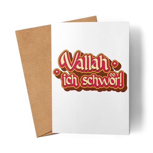 Lilavie-Design Vallah ich schwör Karte Türkisch Arabisch Lustig Spruch Humor Statement Witz von Lilavie-Design