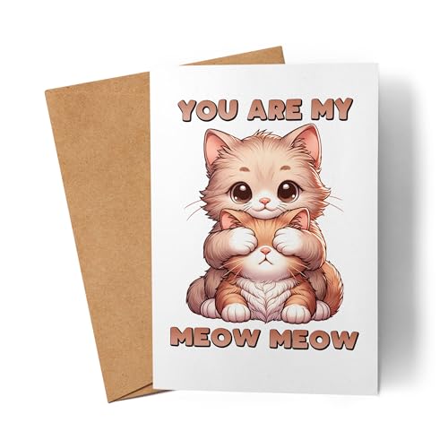 You Are My Meow Meow Süße Katzen Karte Cat Dad Mom Paar Liebe von Lilavie-Design