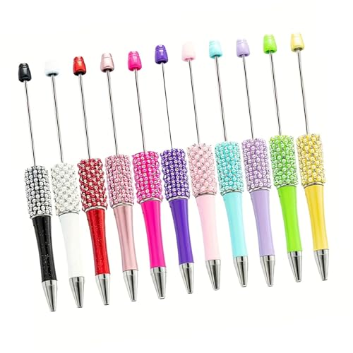 Lilinzhi 11 Stück schwarze Tinte, Kugelschreiber, Perlenstift, glattes Schreiben, Strasssteine, Perlenstift, Schreibwarenstift für die Schule von Lilinzhi