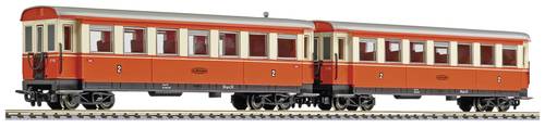 Liliput L340508 H0e 2er-Set Personenwagen B4ip/s 30 und 31, rot-creme der Zillertalbahn Rot-Creme von Liliput