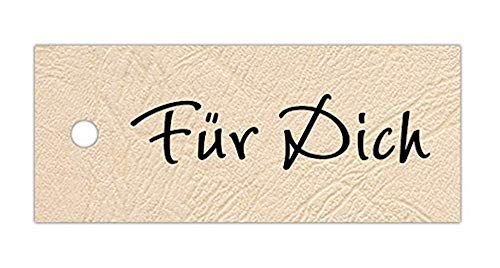 Anhänge-Etiketten -"Für Dich“ - EA-16a-250-60x25 mm - in creme mit brauner Schrift - Karton 350g/m² - hohe Stabilität - 250 Stück von LillyDesign