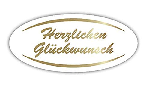 Geschenk-Etiketten "Herzlichen Glückwunsch" – E-721-250 – Haft-Etiketten Aufkleber Papieraufkleber selbstklebend Haftpapier Geburtstag - 40x18mm – mit Goldprägung - 250 Stück Geschenk-Etiketten "Herzlichen Glückwunsch" – E-721-250 – Haft-Etiketten Aufkleber Papieraufkleber selbstklebend Haftpapier Geburtstag - 40x18mm – mit Goldprägung - 250 Stück von LillyDesign