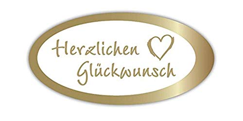 Geschenk-Etiketten "Herzlichen Glückwunsch" Herz – E 802a-250 – Aufkleber Haft-Etiketten Papieraufkleber selbstklebend Haftpapier - mit Goldprägung - 54x27mm – 250 Stück Geschenk-Etiketten "Herzlichen Glückwunsch" Herz – E 802a-250 – Aufkleber Haft-Etiketten Papieraufkleber selbstklebend Haftpapier - mit Goldprägung - 54x27mm – 250 Stück von LillyDesign