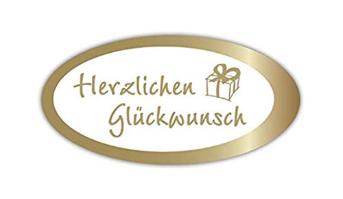 Geschenk-Etiketten mit Goldprägung "Herzlichen Glückwunsch" - Geschenk E-801a - 54x27 mm - 500 Stück/Rolle Geschenk-Etiketten mit Goldprägung "Herzlichen Glückwunsch" - Geschenk E-801a - 54x27 mm - 500 Stück/Rolle von LillyDesign