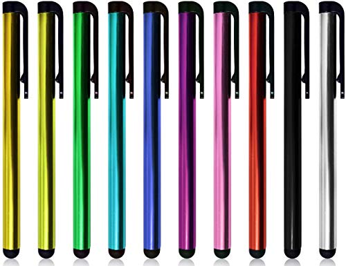 Lilware 10 x Universal Metal Stylus Touchstift Screen Pen für Smart Phones/Apple iPhone/iPad/Tablet und Andere Geräte. Set von 10 Stück Eingabestift Leichtbau. Mehrfarbige von Lilware