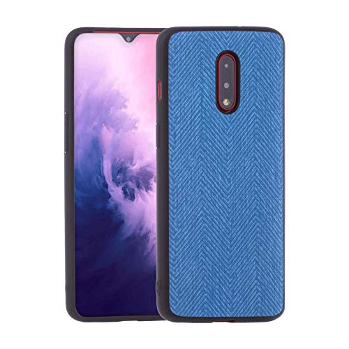 Lilware Canvas Z Gummierte Textur Kunststoff Schutzhülle für OnePlus 7. Blau von Lilware