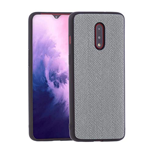 Lilware Canvas Z Gummierte Textur Kunststoff Schutzhülle für OnePlus 7. Hellgrau von Lilware