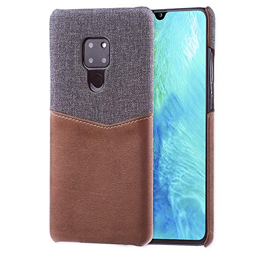 Lilware Card Wallet Schutzhülle Kompatibel mit Huawei Mate 20. Stoff Textur und PU Leder Hülle mit ID/Kreditkarten Slot Halter. Braun von Lilware