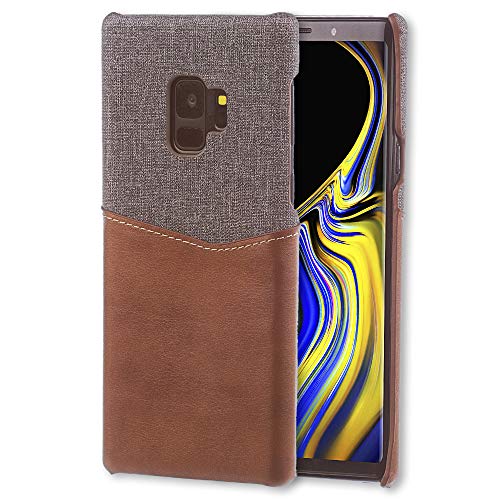 Lilware Card Wallet Schutzhülle für Samsung Galaxy S9. Stoff Textur und PU Leder Hülle mit ID/Kreditkarten Slot Halter. Braun von Lilware