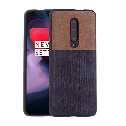 Lilware Duos Dual Layer Hülle für OnePlus 7 Pro. Feste Ganzkörper-Jeans mit Design-Handyhülle. Braun/Blau von Lilware