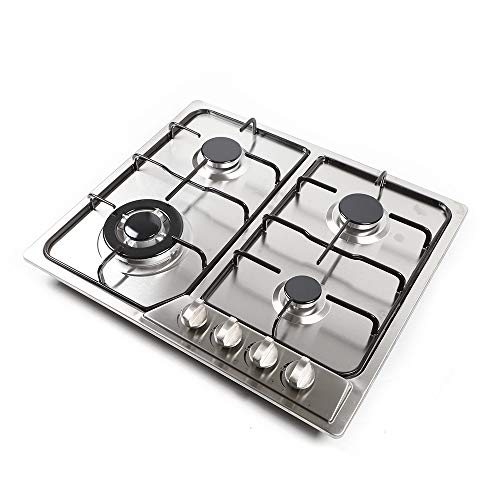 Gaskochfeld Einbau 4/5 Flammig, Edelstahl Kochfeld 4 Flammig, Stainless steelPot rack Natural gas/LPGMaterial,59 * 51cm/86 * 50cm electric ignition and flame failure (86 * 50cm) von Lilyeriy