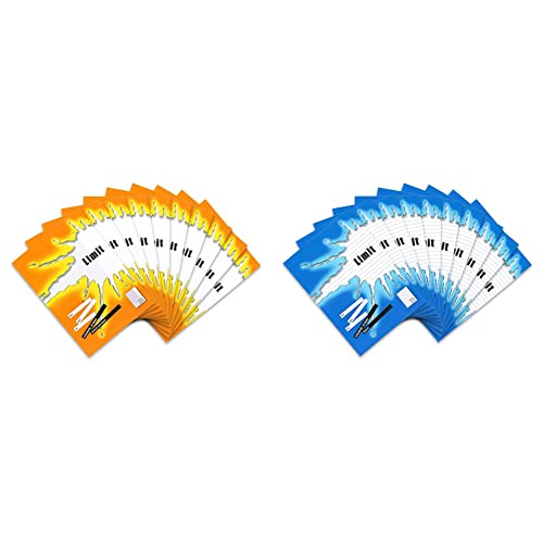 LIMIT Schulheft 100050511 10er Pack A4 Lineatur 26 - kariert mit Rand 16 Blatt orange & Schulheft 10er Pack A4 Lineatur 21 - liniert ohne Rand 16 Blatt blau von Limit
