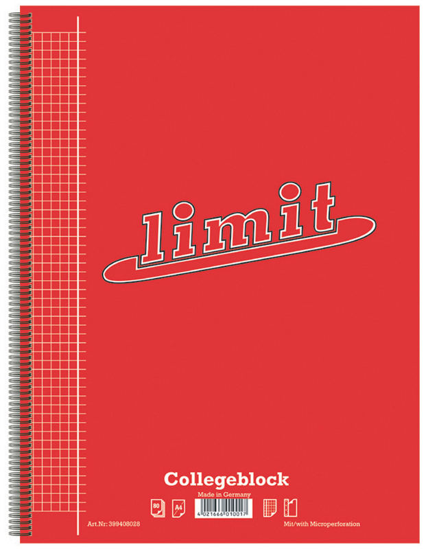 Limit Collegeblock, DIN A4, kariert, 80 Blatt von Limit