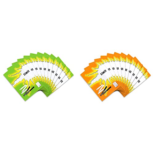Limit Schulheft 10er Pack A4 Lineatur 25 - liniert mit Rand 16 Blatt grün & Schulheft 100050511 10er Pack A4 Lineatur 26 - kariert mit Rand 16 Blatt orange von Limit