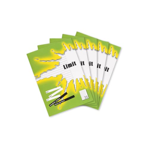 Limit Schulheft A4, 16 Blatt, Lineatur 25, Liniert Mit Rand, 5 Stück von Limit