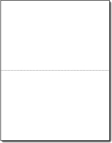 Limited Papers (TM) Perforiertes Papier, 21,6 x 28,9 cm, verschiedene Perforationsgrößen und Farben, für Formulare, Tickets, Postkarten, Visitenkarten (Weiß, 2 oben - horizontal 14 cm) von Limited Papers