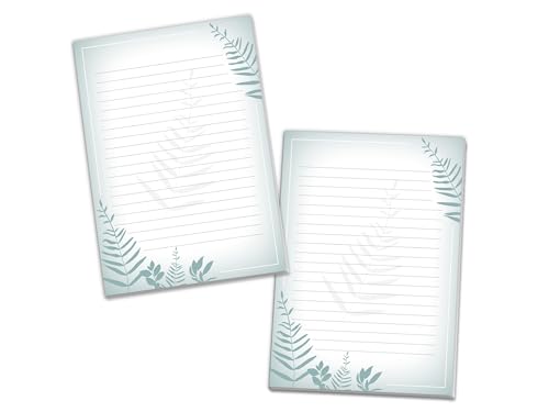2 Briefblöcke Motiv Natur Grün Eukalyptus Blättern Briefpapier für Jungen Mädchen Kinder und Erwachsene Geschenk (2 Blöcke A4 mit je 25 Blätter) von Limonia