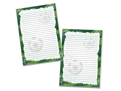 2 Briefblöcke Motivpapier To-Do-Liste Fußball Briefpapier für Jungen Mädchen Kinder Fussball schwarz grün (2 Blöcke A4 mit je 25 Blätter) von Limonia