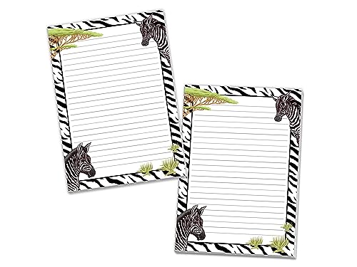 2 Briefblöcke zum Ausmalen A5 Briefpapier für Mädchen Kinder Zebra Safari (2 Blöcke A5 mit je 25 Blätter) von Limonia