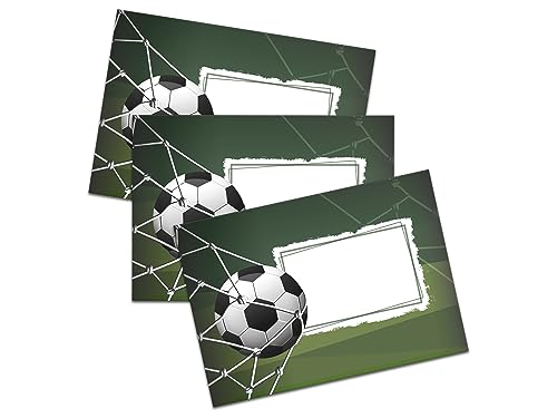 20 Briefumschläge Fußball Kindermotiv Fussball Umschlag schwarz grün von Limonia