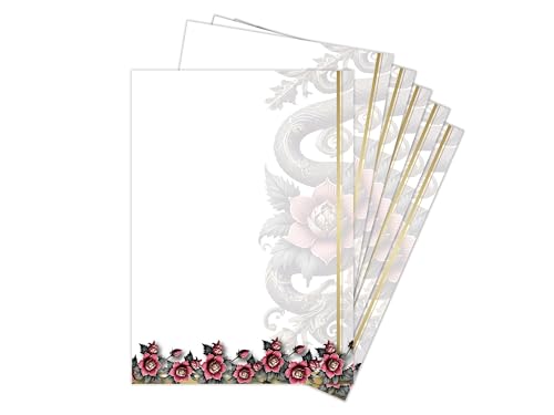 250 Briefbögen DIN A4, beidseitig beschriftbar und mit allen Druckern bedruckbar. Ideal für Einladungen, Briefpost, Firmenpost oder Zertifikate. Edles Motivpapier – Chinesische Gotik Blumen mit Drache 250 Briefbögen DIN A4, beidseitig beschriftbar und mit allen Druckern bedruckbar. Ideal für Einladungen, Briefpost, Firmenpost oder Zertifikate. Edles Motivpapier – Chinesische Gotik Blumen mit Drache von Limonia