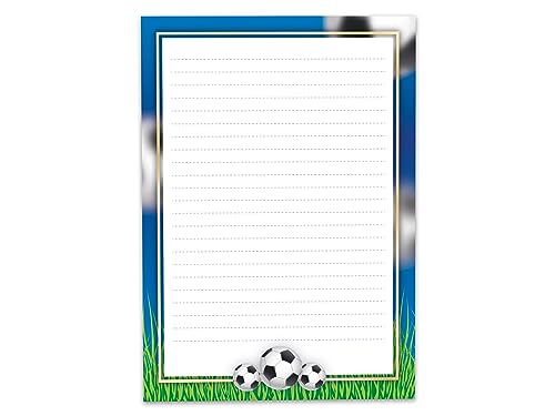 Briefpapier Fußball Briefblock Motivpapier To-Do-Liste für Jungen Mädchen Kinder Fussball blau (Block A4 mit 25 Blätter) von Limonia