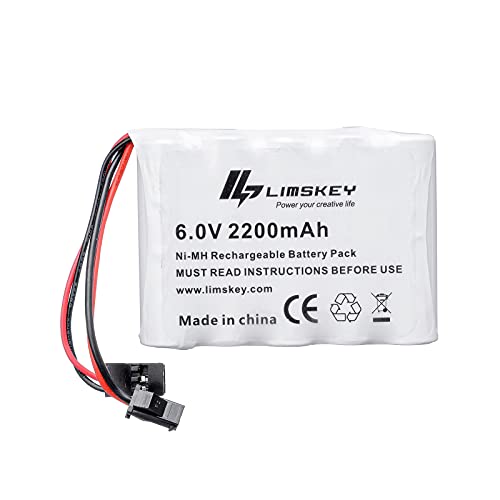 Limskey NiMH Receiver RX Akku mit Hitec und SM-2P Stecker 6.0V 2200mAh Wiederaufladbarer Akku Pack für RC Empfänger, RC Flugzeuge, RC Auto von Limskey