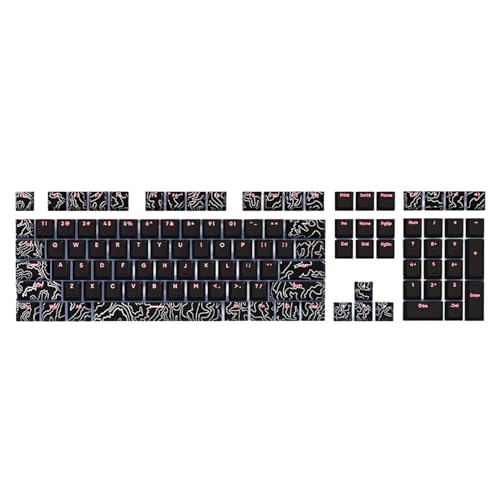108Keys Tastenkappen Customs Line Weiß Tastenkappen-Set Frontdruck Hintergrundbeleuchtung Tastenkappen für mechanische Tastatur von Limtula