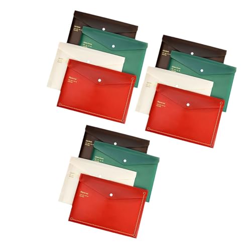 12 PCs Eine 4 Datei Tasche Retro Dokumentbag Datei Ordner Speichertasche Einfach Zu Verwendende Dokumente Ordner School Office Supplies von Limtula