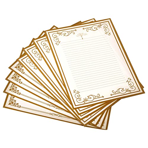 8-teiliges Vintage Briefpapier Set Bedruckbare Briefpapiere Liniert Für Hochzeitseinladungen Grußbriefe Liebesbriefe Gotische Kalligraphie Briefschreibset Mit Umschlägen Für Mädchen Jungen von Limtula