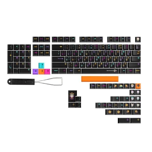 Keycap-Set GameTheme CherryProfile Personalisiert für 138 Tasten, mechanische Tastatur, Englisch/Japanisch/Koreanisch/Russisch, Tastenkappen-Set CherryHeight DyeSubbed Keycap für 61/64/87/980/104/108 von Limtula
