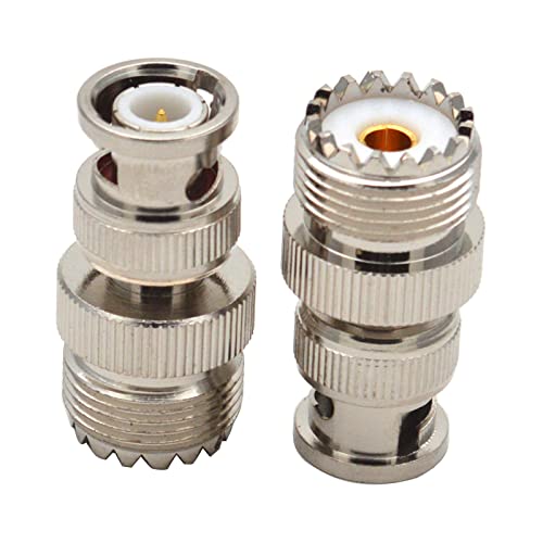 Limtula 2 x BNC-Stecker auf UHF-SO239-Buchse, RF-Koaxial-Adapter, RF-Konverter, Messing, unverzichtbare Werkzeuge von Limtula
