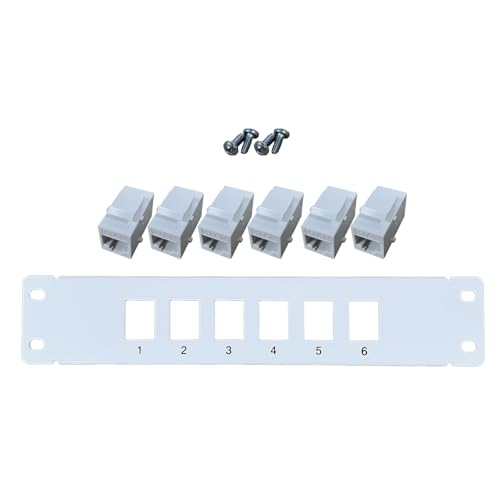 Limtula 6-Port CAT5e Geschirmtes Panel 10G Fähiges Metallgehäuse Farbcodierte Beschriftung T568A T568B Verkabelung Weiß Limtula 6-Port CAT5e Geschirmtes Panel 10G Fähiges Metallgehäuse Farbcodierte Beschriftung T568A T568B Verkabelung Weiß von Limtula
