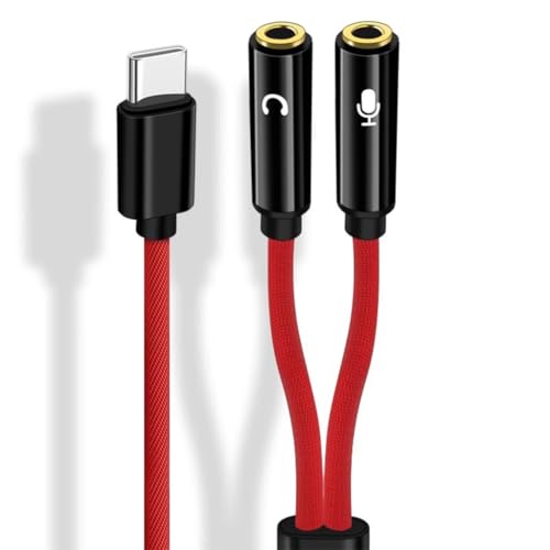 Limtula Multifunktionales Typ-C-auf-2-3,5-mm-Sound- und Mikrofon-Konverterkabel für Notebook-Tablet von Limtula