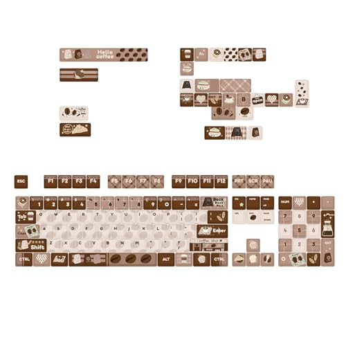 Limtula Tastenkappen Set 131 Tasten Wärmesublimiertes Kaffeebraun Thema Für Mechanische Tastaturen von Limtula