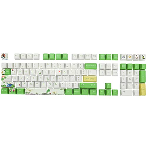 Lotusblume Tastenkappen Dye Sublimation OEM Profil Für MX Switch DZ60 GK61 SK61 108 Tasten Mechanische Tastatur Tastenkappen PBT Tastenkappen Tastenkappe OEM Profil DYE SUB Englisch Personalisierte MX von Limtula