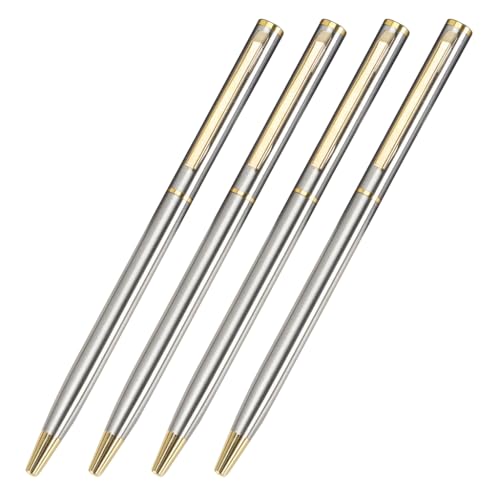 Metall-Kugelschreiber mit Stiftclip, Drehkugelschreiber, Bürosignierstift, Schreiben reibungslos, Signaturstift, 0,7 mm, 4 Stück von Limtula