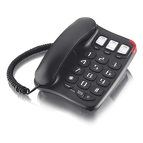 TCF-2300 Festnetztelefon mit großen Tasten, verstärkter Klang, perfekt für Senioren und visuell behinderte Festnetztelefon, Desktop-Telefon, lauter Klingelton, fester Heimtelefon für und von Limtula