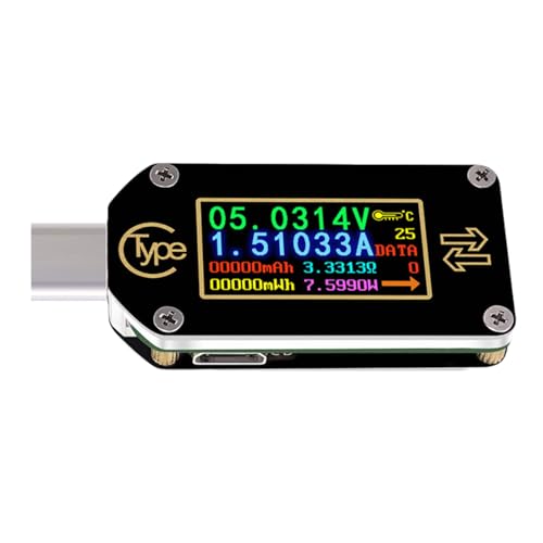 USB C Voltmeter Amperemeterspannungen Strommesser Multimeter Ladebatterie USB C Tester Digitale Spannung Amperemeter Kapazität von Limtula