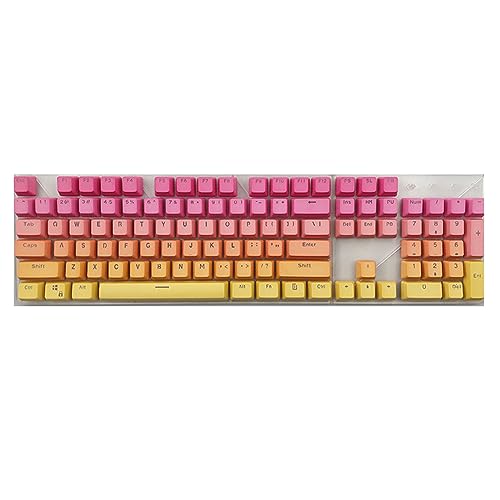 Verbesserte mechanische Tastatur-Tastenkappen, dicker PBT-Farbverlauf, Regenbogen-Hintergrundbeleuchtung, langlebig und stilvoll, 104 Tasten, PBT-Tastenkappen, 104 Tastenkappen von Limtula