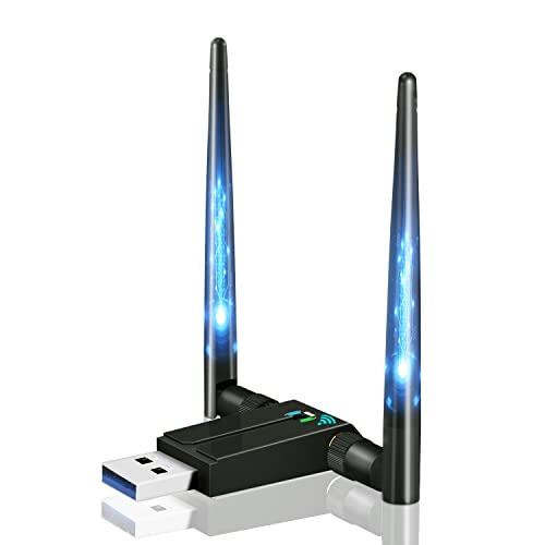 1300 Mbit/s WLAN Stick: 5,8/2,4 G Dualband USB WLAN Stick für PC, 802.11ac USB 3.0 WLAN Adapter für PC, WLAN USB mit 2X5dBi WiFi Antennen für Windows XP/Vista/10/8/7/Mac OS von LinKAVEniR