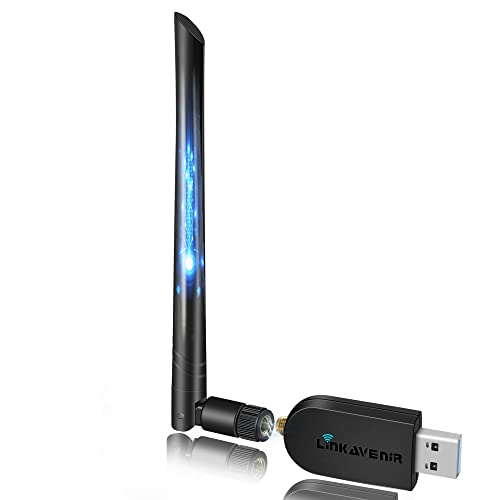 1300Mbit/s WLAN Stick: 5,8 G/2,4 G Dualband USB WLAN Stick für PC, USB 3.0 WLAN Adapter PC, 802.11ac WLAN USB-Adapter, 5 dBi WLAN-Antenne PC, WLAN Stick für PC Windows 10/8/7/XP/Vista/Mac von LinKAVEniR