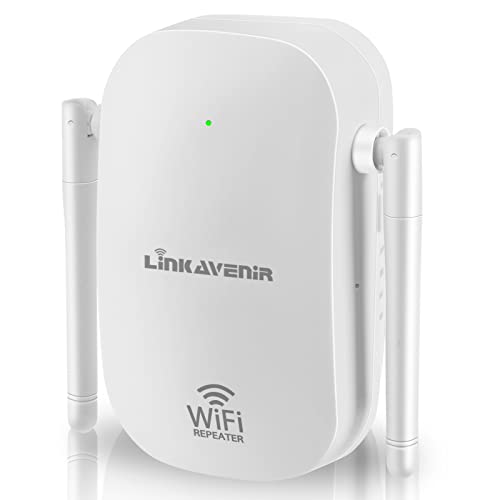 LINKAVENIR WLAN Verstärker WLAN Repeater, Dual WLAN Dualband 1200Mbit/s (867MBit/s 5GHz + 300MBit/s 2,4GHz) Mit 1 LAN Port 4 Antenne WLAN Verstärker Modus AP Modus Kompatibel zu Allen WLAN Geräten von LinKAVEniR