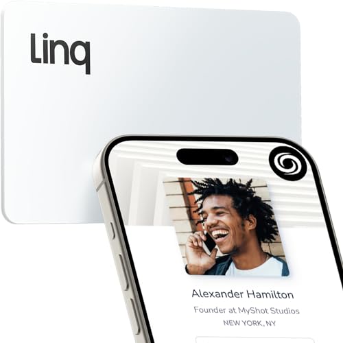 Linq Digitale Visitenkarte, NFC, Kontakt- und Netzwerkkarte, klassisch, Weiß von LinQ